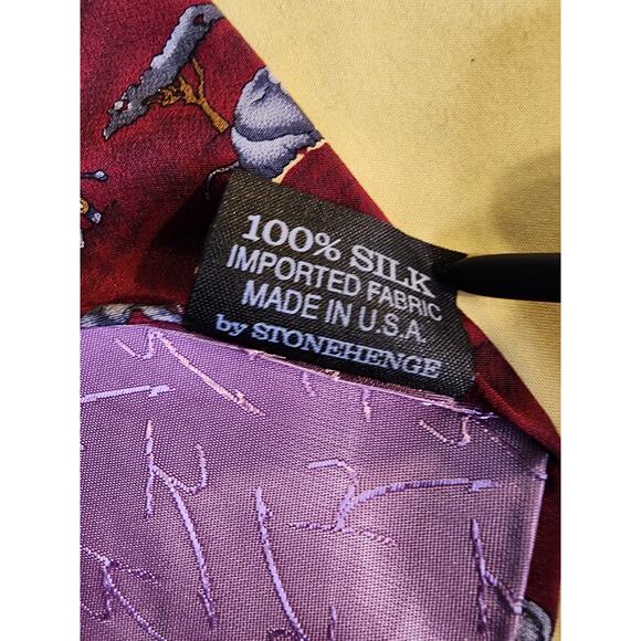 Jimmy V Foundation Men's 100% Silk Neck Tie-Red with Elephants-Jim Valvano - Picture 3 of 5